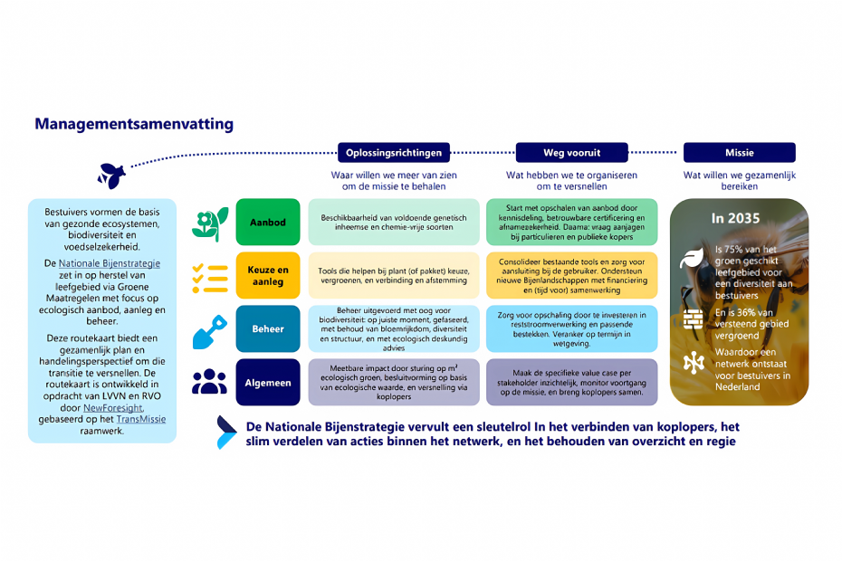 De routekaart 'Groene maatregelen' - Beeld via: Nationale bijenstrategie De routekaart 'Groene maatregelen' - Beeld via: Nationale bijenstrategie
