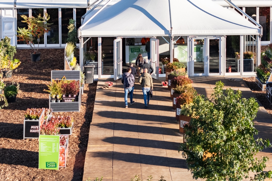 Dronefoto van de toegang tot GrootGroenPlus